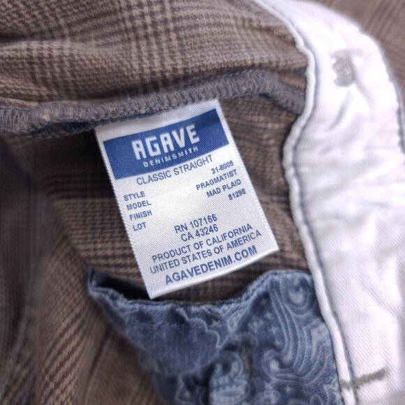 Agave Pants Mens 35x32 Brown Pragmatist Classic Plaid Mid Rise Straight - Picture 9 of 10